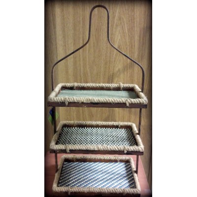 NWT Shelving for Table or Wall, Each Woven Shelf a Different Design & Color 27"T   253305733559
